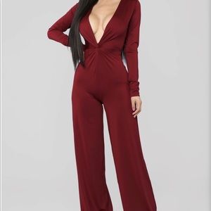 Join the Club-Jumpsuit Burgundy